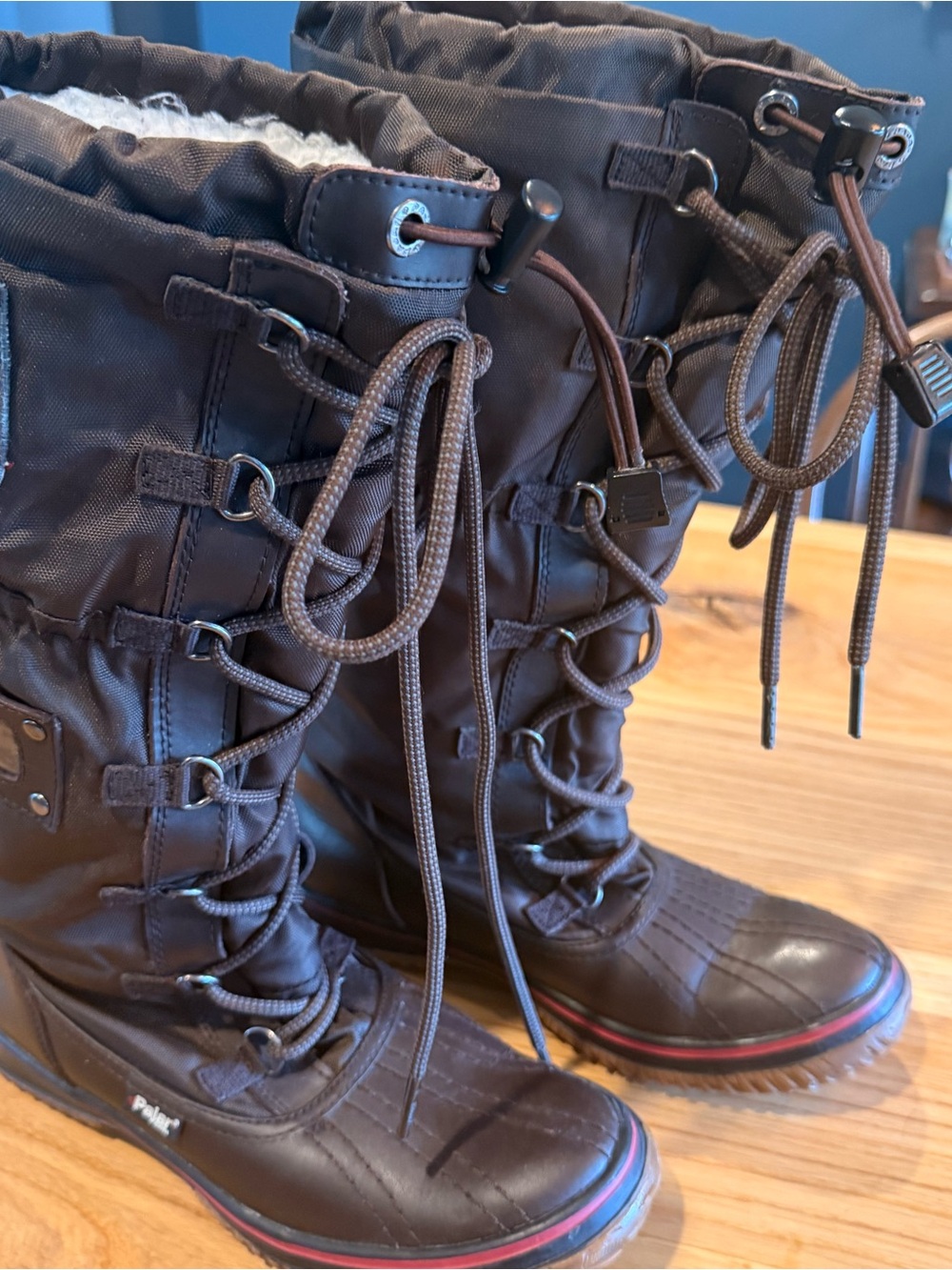 Pajar Women's Grip Insulated Lace-Up Winter Boots with Red Trim